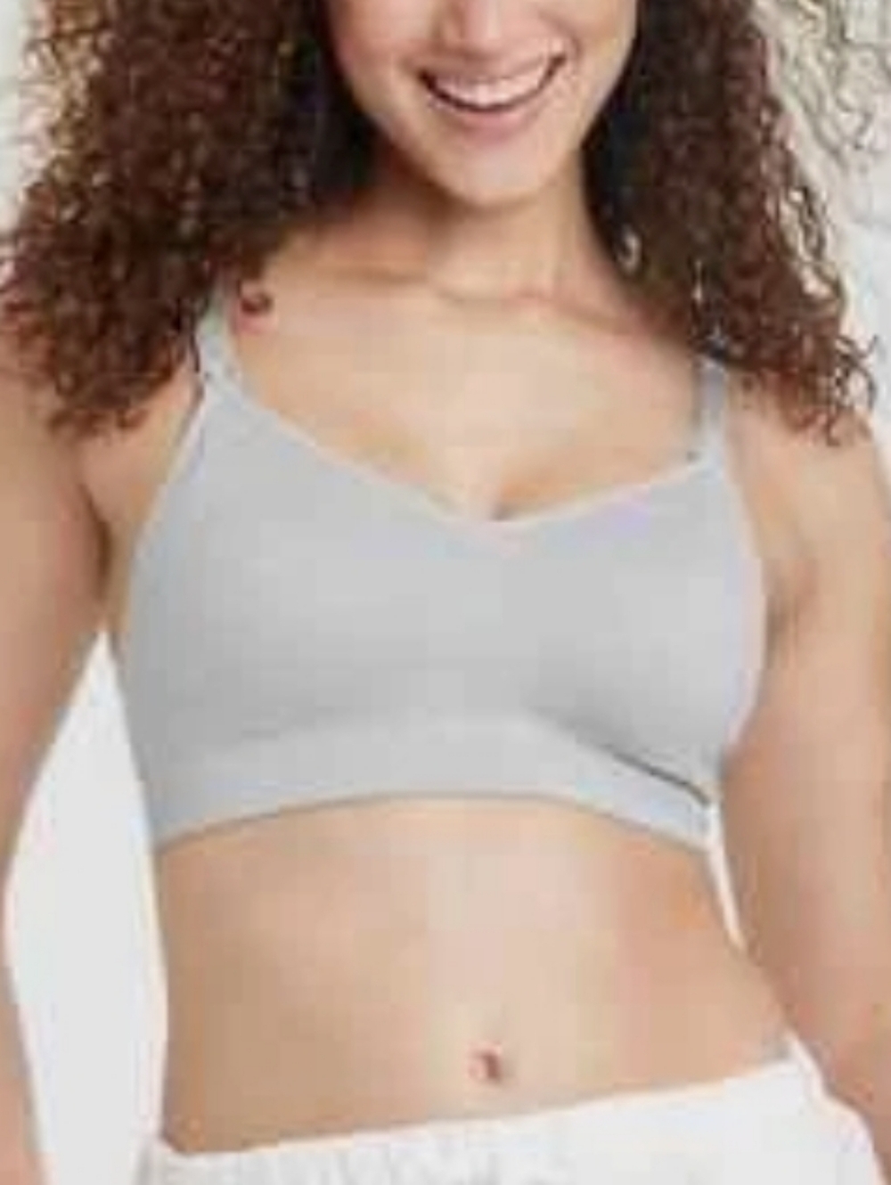 Auden Light Gray Wireless Nursing Bra, Size Medium